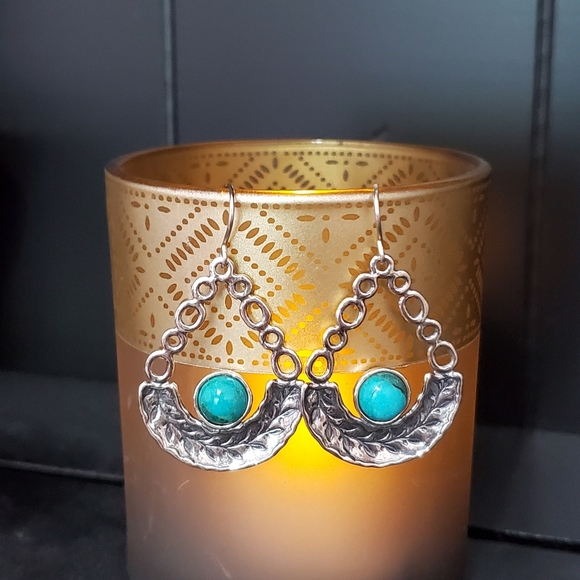 Didae Sterling Silver Turquoise Dangle Earrings - Picture 5 of 15